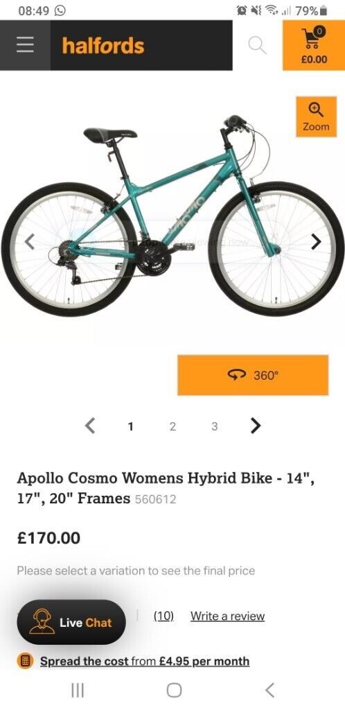 apollo cosmo womens hybrid bike